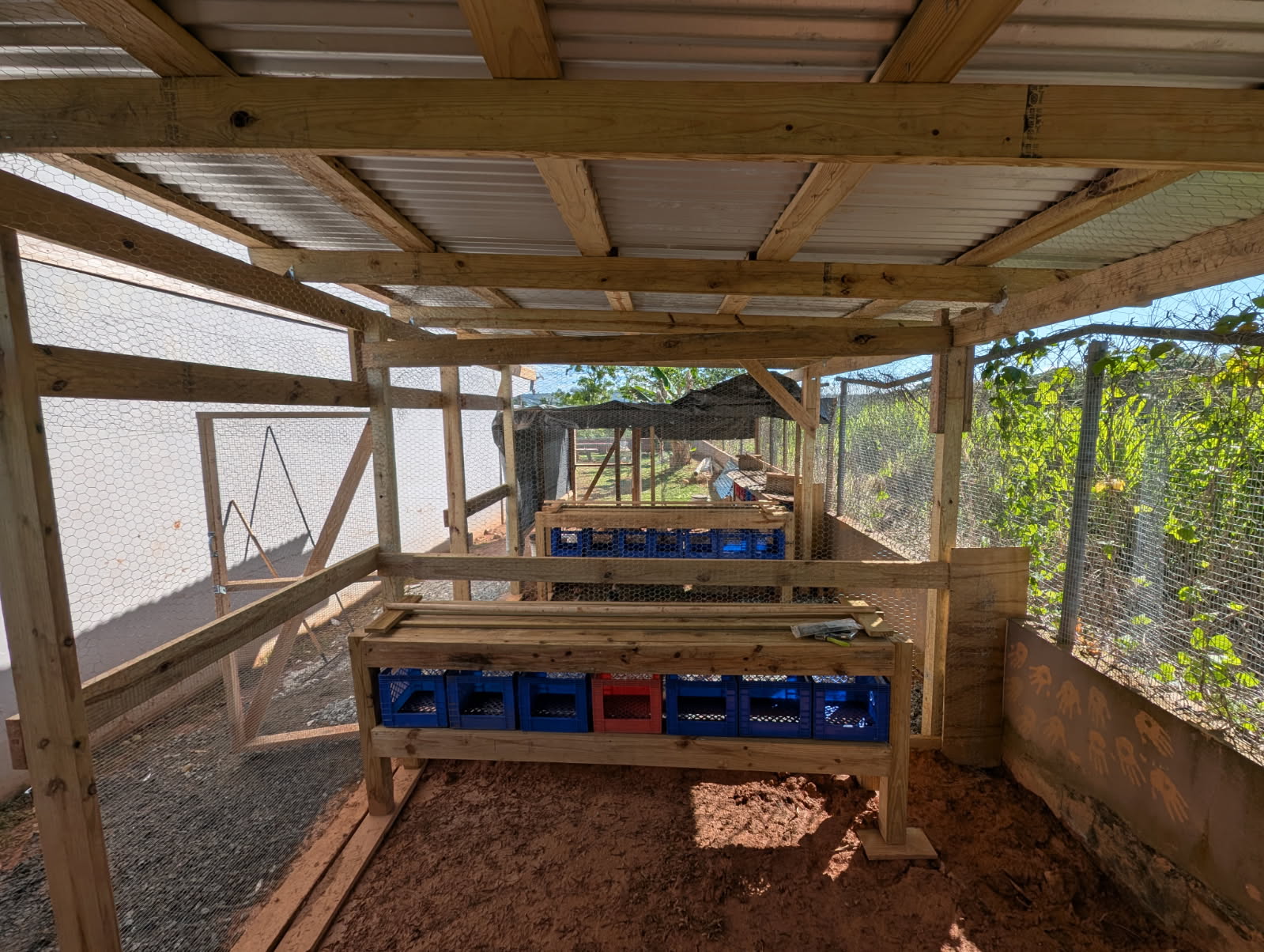 2097647040530695957 Everything is all prepared inside the coop for the "teen" hens to live here.