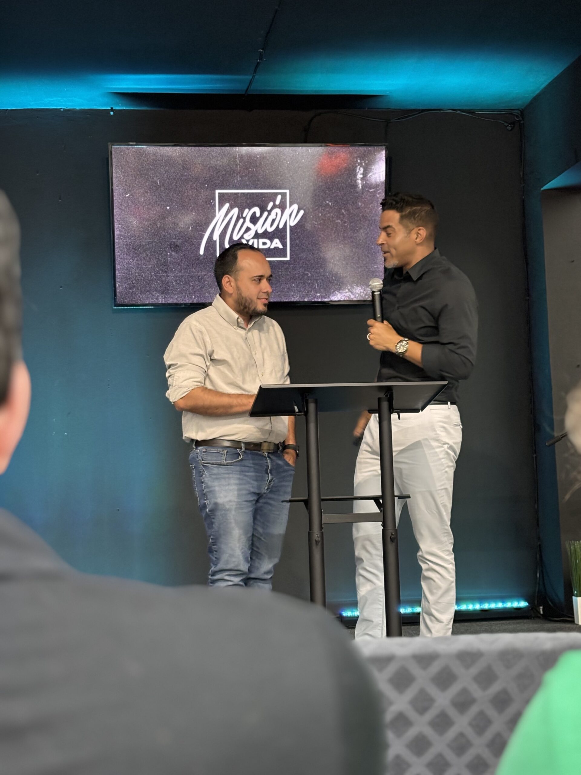 IMG_4356 The pastor of Iglesia Misión Vida invited Joseph up to talk a bit about our group. Joe & Teresa Brooks were even able to speak for about 5 minutes on why this trip has been so impactful for them.