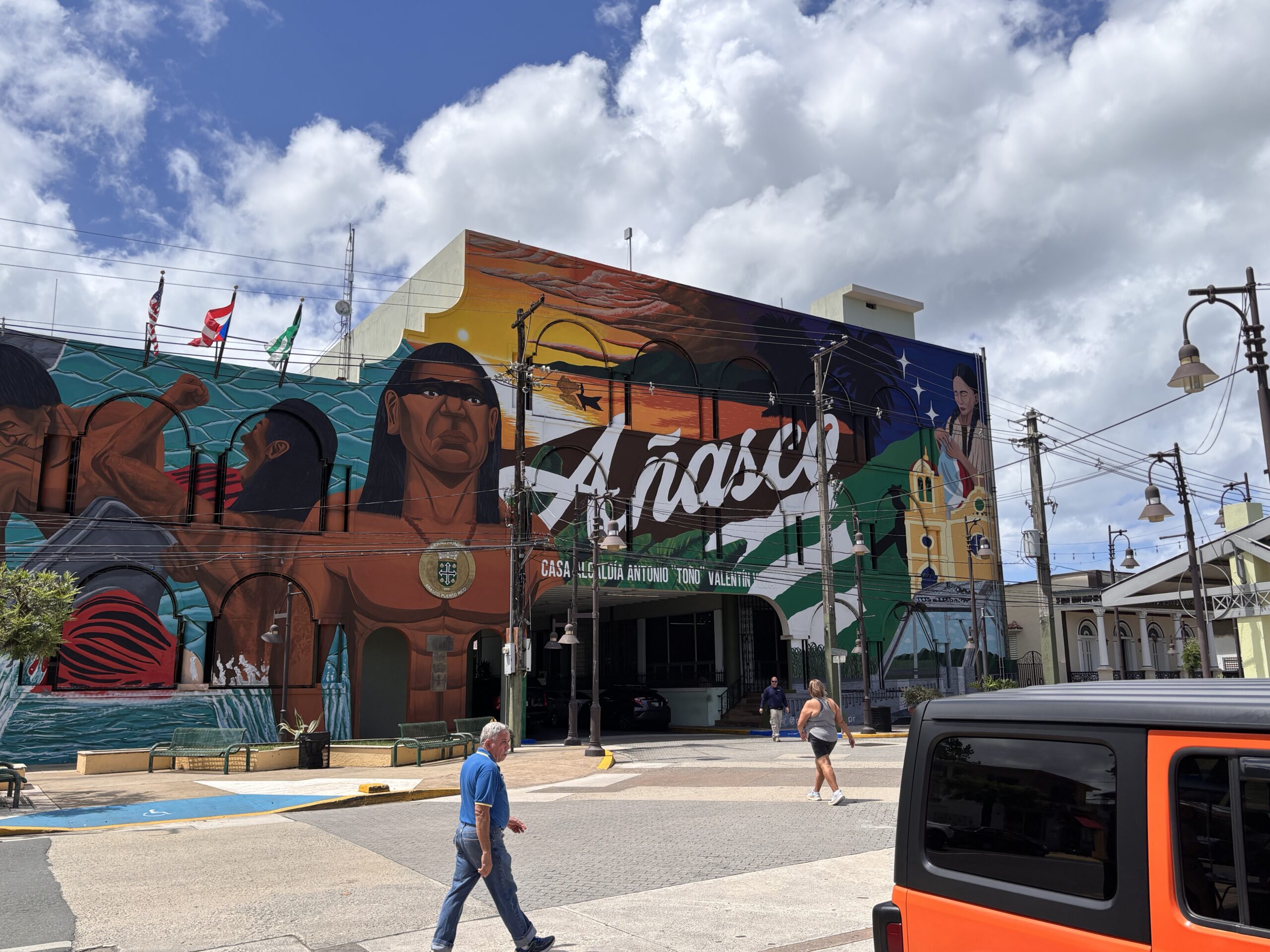 IMG_4480 We stopped in Añasco’s city center on our way out of town. This beautiful mural tells a story of how Añasco came to be.